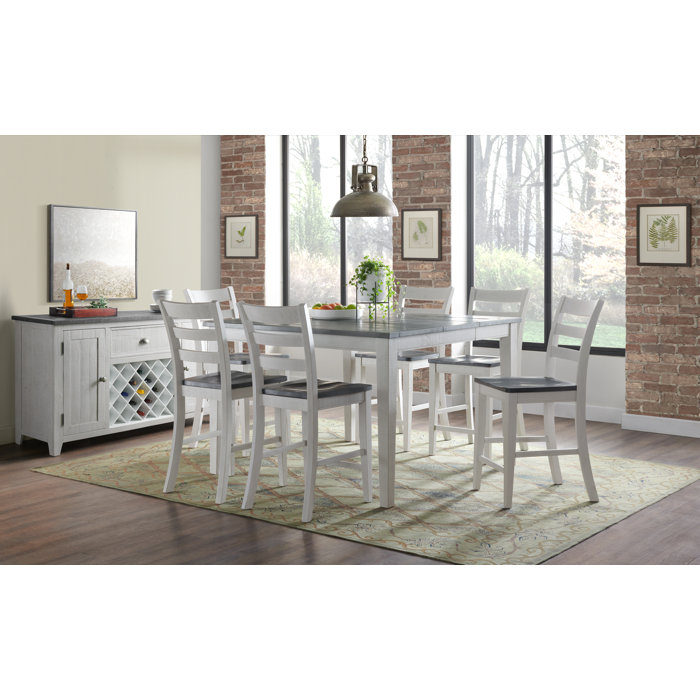 Gracie Oaks Kepler Solid Wood Counter Height Dining Table by Laurel